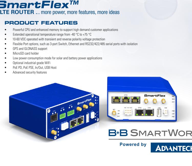 研華BB-SR30319125-SWH LTE 路由器、5E、USB、2I/O、SD、2S、帶 Wifi、PD、SL、Acc、SWH