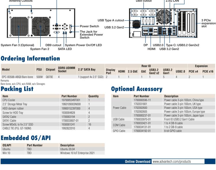 研華EPC-B3588 適配Intel 第12代 Core i 系列處理器，搭載Q670E芯片組?？纱钆銷VIDIA? RTX-A4500顯卡。3U高度，提供高端圖像處理應用的解決方案。