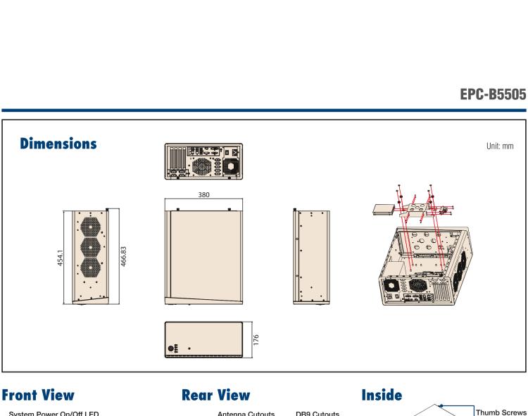 研華EPC-B5505 適配Intel? 第6/7代 Core ? i/Xeon E3系列處理器，搭載H110芯片組。標準4U上架，廣泛適用于各種行業(yè)。