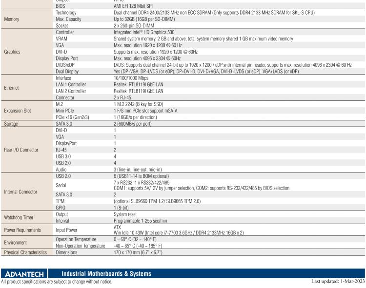 研華AIMB-205 適配Intel? 第6/7代 Core? i 處理器，搭載H110芯片組。高性價(jià)比，擁有豐富的擴(kuò)展接口，穩(wěn)定可靠。