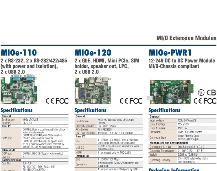 研華MIOe-210 4xRS232/422/485, 2xRS422/485, 8-bit GPIO，兼容3.5寸MIO單板