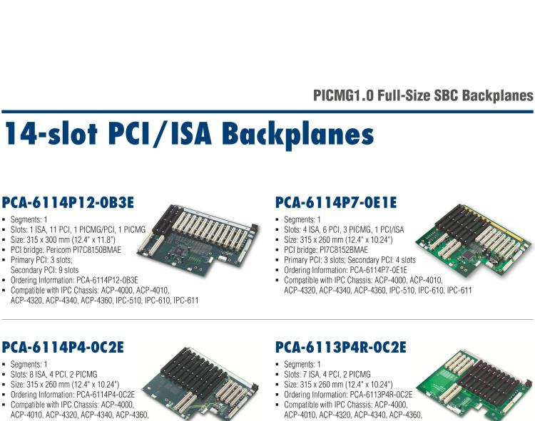 研華PCA-6105P4V-0B3E 5槽，2U高，4 PCI/1 PICMG