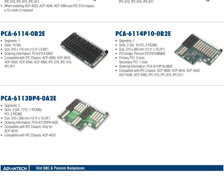 研華PCA-6105P4V-0B3E 5槽，2U高，4 PCI/1 PICMG