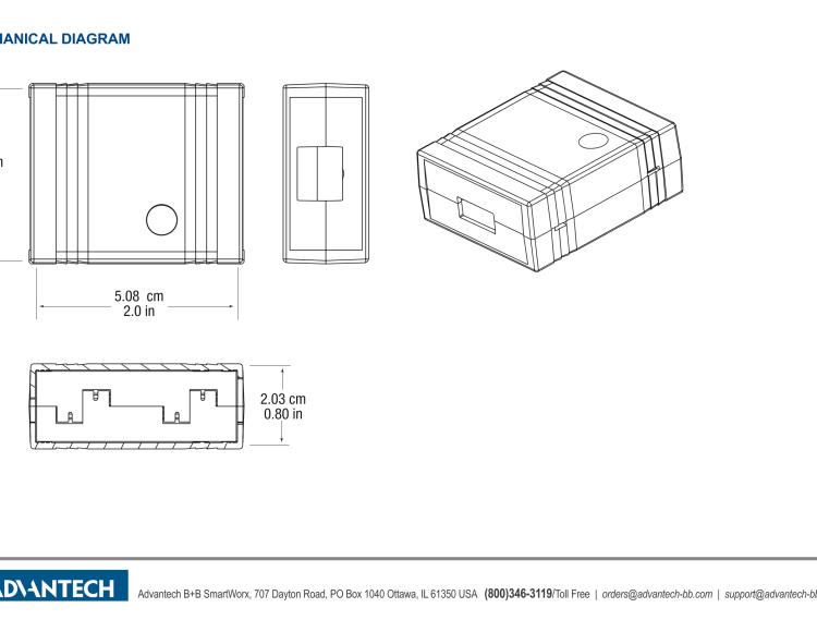 研華BB-UH401-2KV USB 2.0 2 kV隔離器，1端口，12 Mbps全速